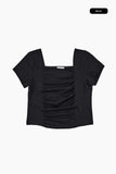 Sierra shirring square-neck tee