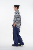 Cutline rough check shirt
