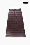 Pretzel stripe long skirt