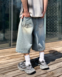 Teen Washed Deep Tuck Bermuda Denim