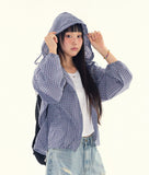 Monet check hood shirt