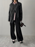 Scarlett No Collar Overfit Leather Jacket
