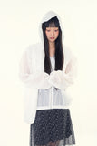 Fairy cropped sheer hoodie zip-up