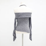 Kuni Halter Neck Off-Shoulder Knit