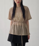 Yoru Belted Half Blouse