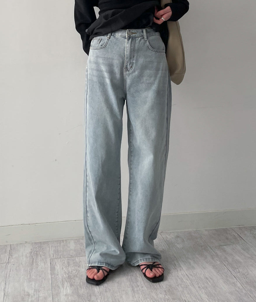【INCHANT ME】[SS version] All Day Basic Wide Denim Pants INCHANT ME(インチャントミー) - [SSバージョン]オールデイ