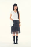 Label flower chiffon skirt