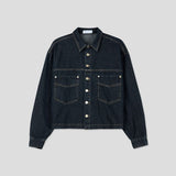 Post Striped Denim Jacket