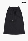 Mellow ribbanding sweat long skirt