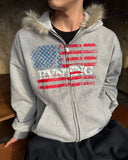 Lao Flag Hooded Zip-Up