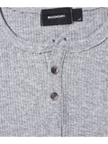 RIBBED HENLEY NECK LONG SLEEVE