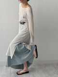 547 Vintage Flare Long Denim Skirt