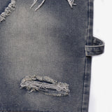 (Unisex) Mare Half Damage Denim Pants