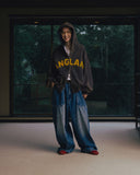 Applique Zip-Up Washed Hoodie