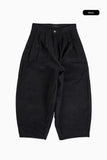 Moren three-tuck brushed wide pants