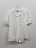Tassel See-Through Long Short Sleeve Blouse