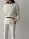 Center Crease Semi Bootcut Denim Pants