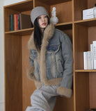 Quilted Lining) Earth Fur Denim Jacket