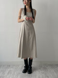 Bell sleeveless flare long one-piece