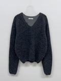 Mix Boucle V-Neck Overfit Knit