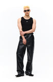 [MORE THAN BLACK] LOGO CUT OFF SLEEVELESS