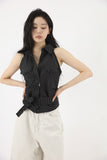 ST Back Slit Sleeveless Shirt