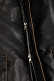 Fur lining leather blouson jumper