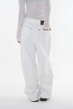 Turquoise white denim pants