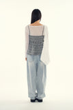 Mona check bustier blouse