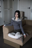 Peril check long sleeve shirt top