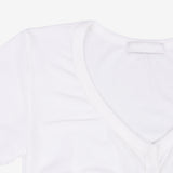 Lucent shirring button crop tee