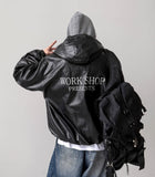Symposium Hood Leather Jacket