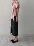 Selvage Slit H-Line Long Skirt