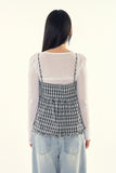 Mona check bustier blouse
