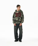 CAMO APPLIQUE HOOD ZIP UP