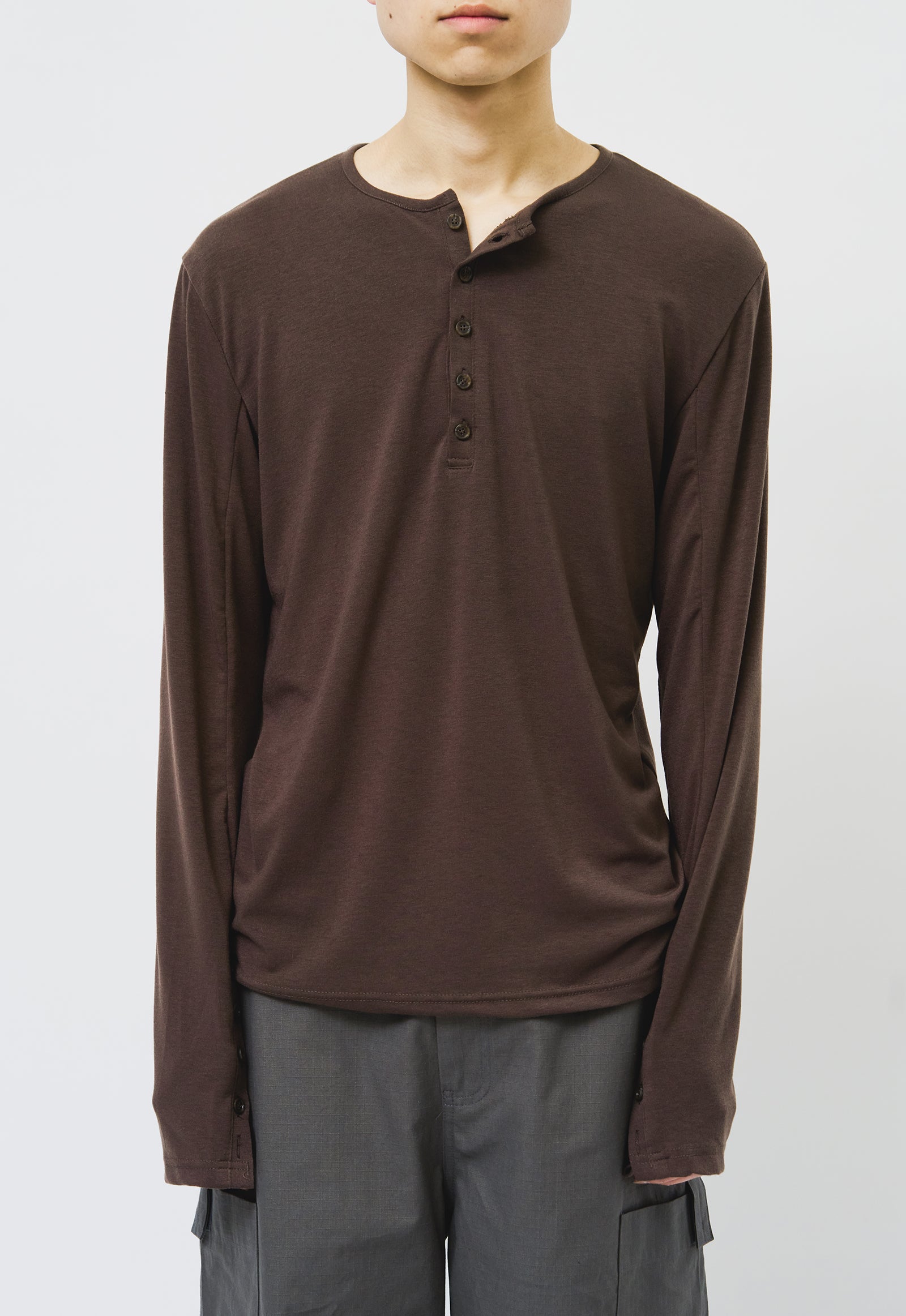 【HI FI FNK】Center Henley Longsleeve HI FI FNK(ハイファイファンク) - センターヘンリー長袖