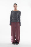 Loop stripe drape long sleeve