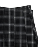 SNAP WRAP CHECK PLEATS SKIRT
