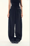 Petite flower string wide pants