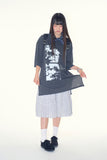 Brick check midi skirt