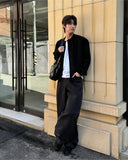 Wide leg denim pants