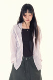 Maron check shirt hoodie