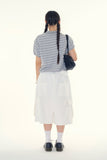 Momo stripe collar crop tee