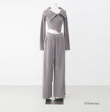 Showdy Unbalanced Rib Cardigan + Pants Set