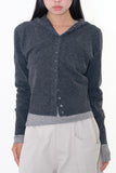Button hood cardigan