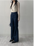 Pocket High Waist Center Crease Bootcut Denim