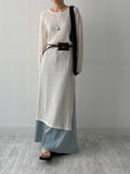 547 Vintage Flare Long Denim Skirt