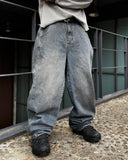 Vintage Oil Washed Damage Jeans