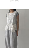 [Mini Bag SET] Frill Dot Sleeveless Blouse