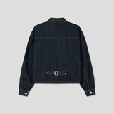 Post Striped Denim Jacket